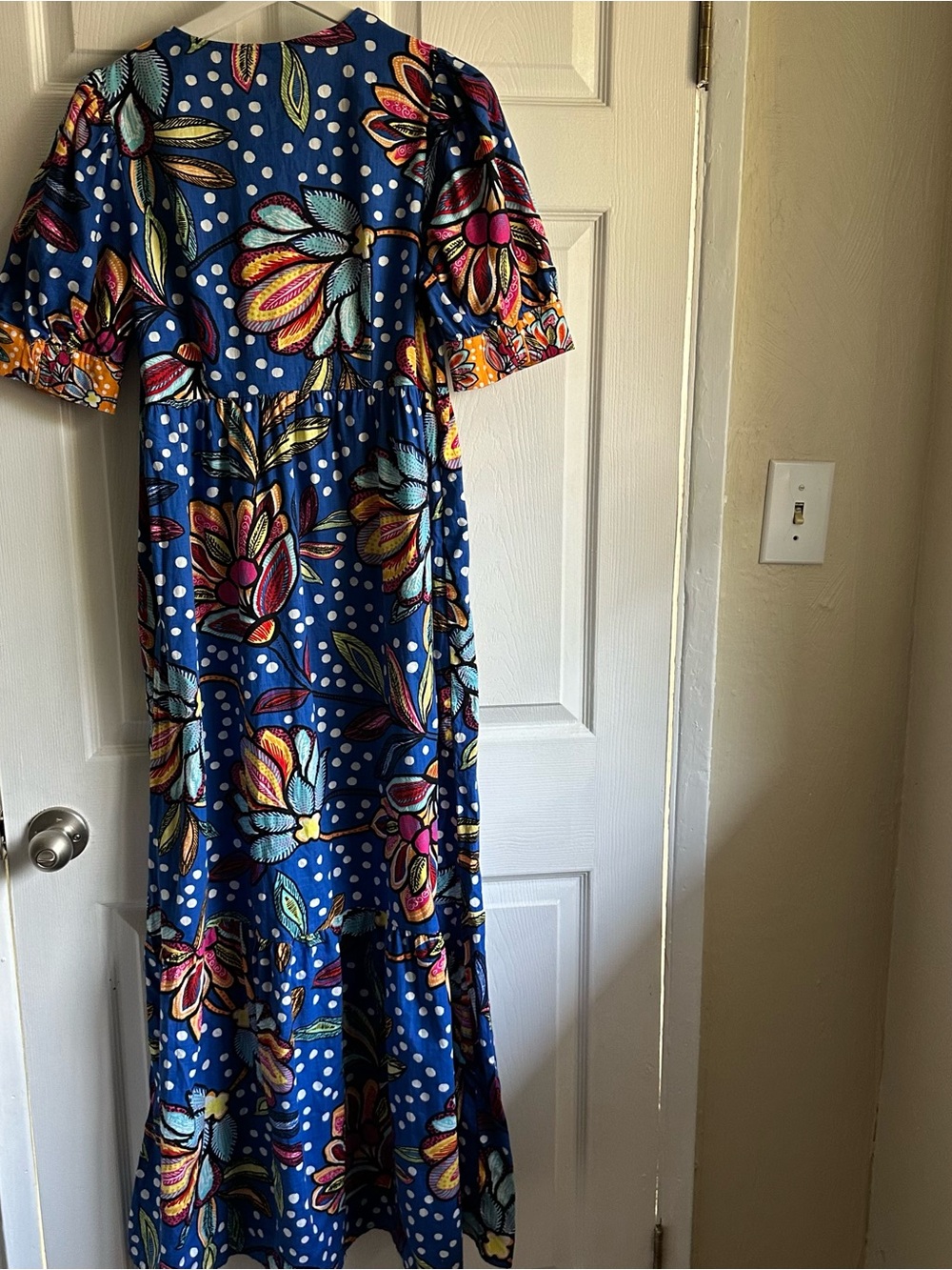 Tabitha Brown Target Blue Floral Polka Dot Maxi Dress - Picture 3 of 4